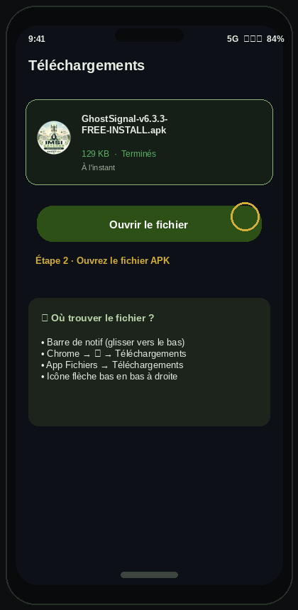 Étape 2 — Ouvrir le fichier APK dans les téléchargements